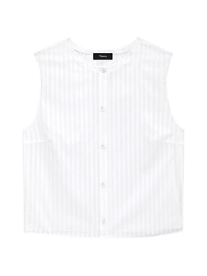 Striped Crop Sleeveless Shell