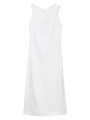 Shoulder Drape Midi-Dress