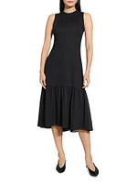 Tiered Tie Neck Midi-Dress