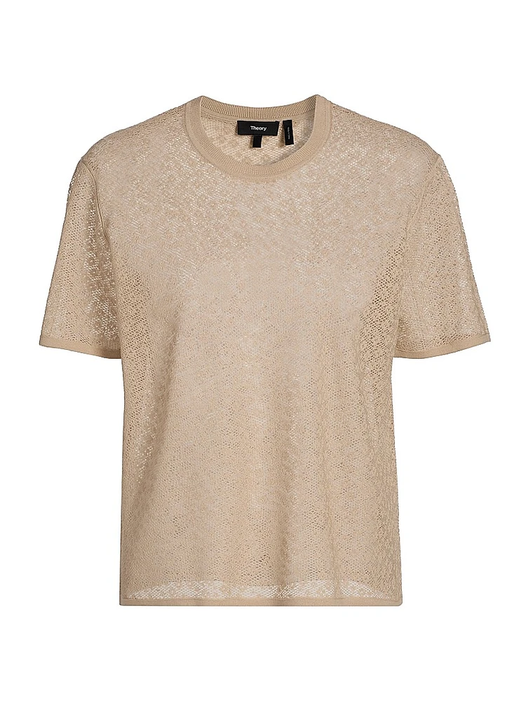 Floral Lace Boxy Crewneck T-Shirt