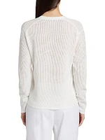 Pointelle-Knit Oversized Cardigan