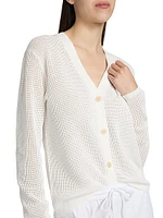 Pointelle-Knit Oversized Cardigan