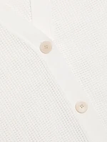 Pointelle-Knit Oversized Cardigan