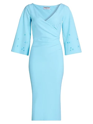 Masami Gathered Jersey Knee-Length Dress
