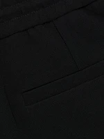 Pleated Drawstring Wide-Leg Track Pants