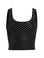 Studded Rib-Knit Crop Tank