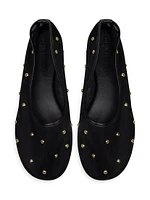 Balla Studded Mesh Ballet Flats