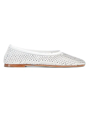 Balla Crystal-Embellished Mesh Flats