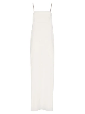 Silk and Acetate Crepe Cady Square Neck Dress