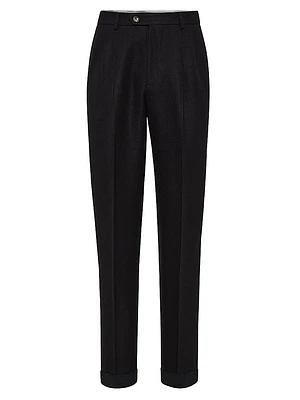 Leisure Fit Trousers with Double Pleats