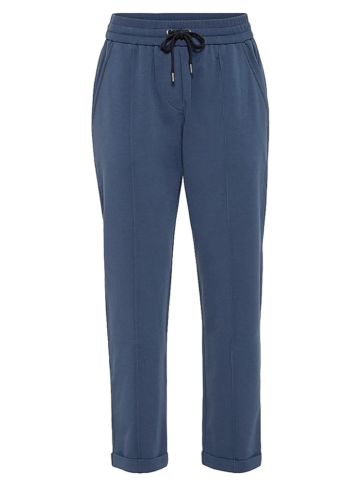Stretch Cotton Lightweight French Terry Track Trousers
