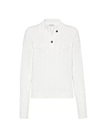 Cotton Dazzling Cables Knit Polo Shirt