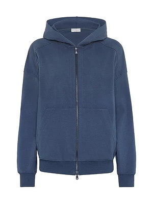 Stretch Cotton Lightweight French Terry Hooded Sweatshirt