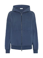 Stretch Cotton Lightweight French Terry Hooded Sweatshirt