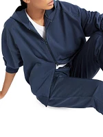 Stretch Cotton Lightweight French Terry Hooded Sweatshirt