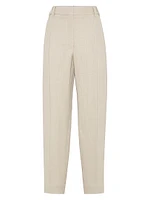 Viscose and Linen Fluid Twill Slouchy Trousers