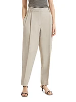 Viscose and Linen Fluid Twill Slouchy Trousers