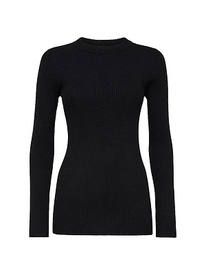 Sparkling Cashmere and Silk Rib Knit Lightweight Sweater