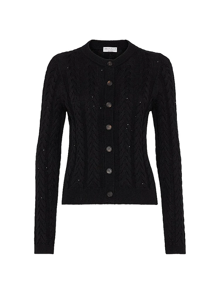 Cotton Dazzling Double Cable Cardigan