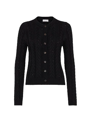 Cotton Dazzling Double Cable Cardigan