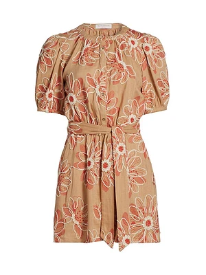 Selby Floral Tie-Waist Minidress