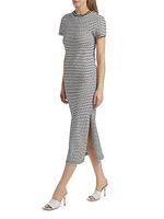 Skye Striped Short Sleeve Sheath Midi-Dress