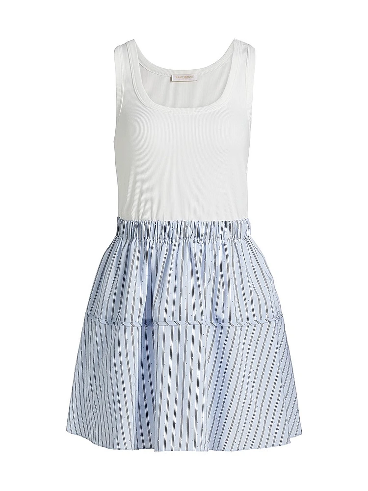 Moxie Crystal-Embellished Striped Minidress