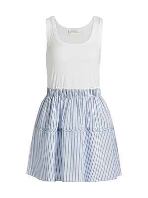 Moxie Crystal-Embellished Striped Minidress