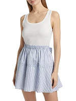Moxie Crystal-Embellished Striped Minidress