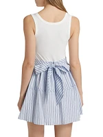 Moxie Crystal-Embellished Striped Minidress