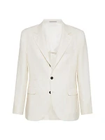 Textured Stripe Diagonal Deconstructed Blazer