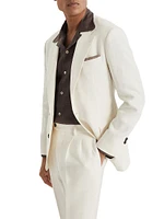 Textured Stripe Diagonal Deconstructed Blazer