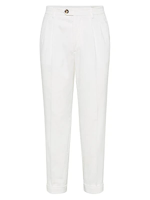 Garment Dyed Leisure Fit Trousers Cotton Narrow Wale Corduroy