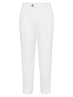 Garment Dyed Leisure Fit Trousers Cotton Narrow Wale Corduroy
