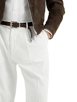 Garment Dyed Leisure Fit Trousers Cotton Narrow Wale Corduroy