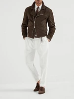 Garment Dyed Leisure Fit Trousers Cotton Narrow Wale Corduroy