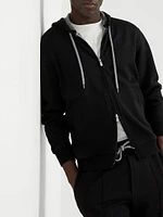 French Terry Double Cloth Hooded Sweatshirt with Zipper