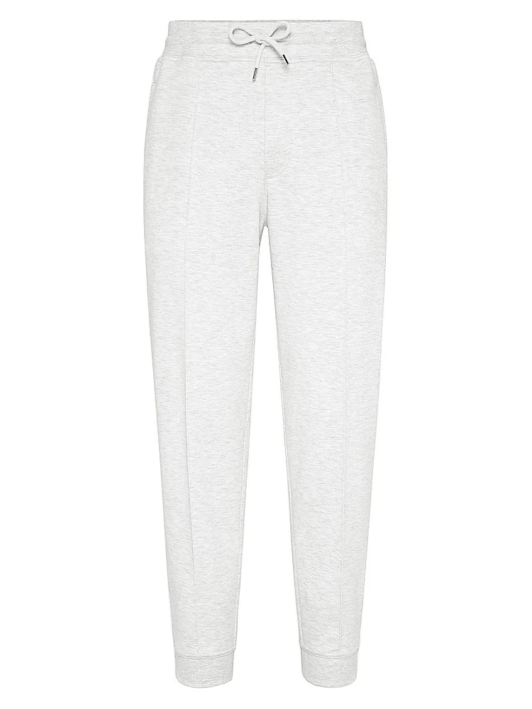 French Terry Double Cloth Trousers with Crête Detail