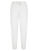 French Terry Double Cloth Trousers with Crête Detail