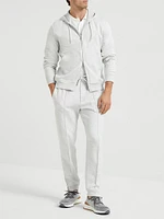 French Terry Double Cloth Trousers with Crête Detail