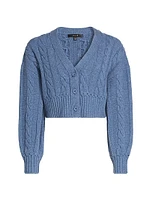Lucie Cable-Knit Crop Cardigan