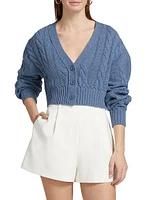 Lucie Cable-Knit Crop Cardigan