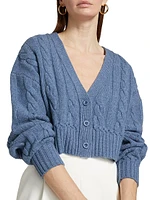 Lucie Cable-Knit Crop Cardigan
