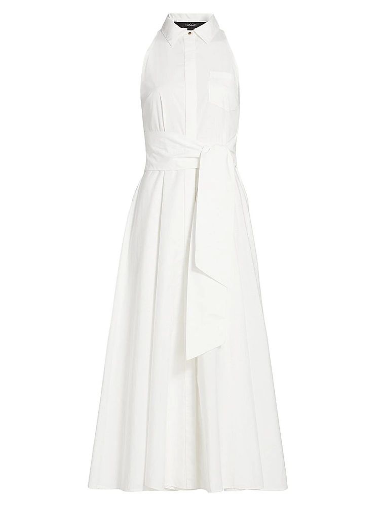 Chelsea Stretch-Cotton Sleeveless Midi-Shirtdress