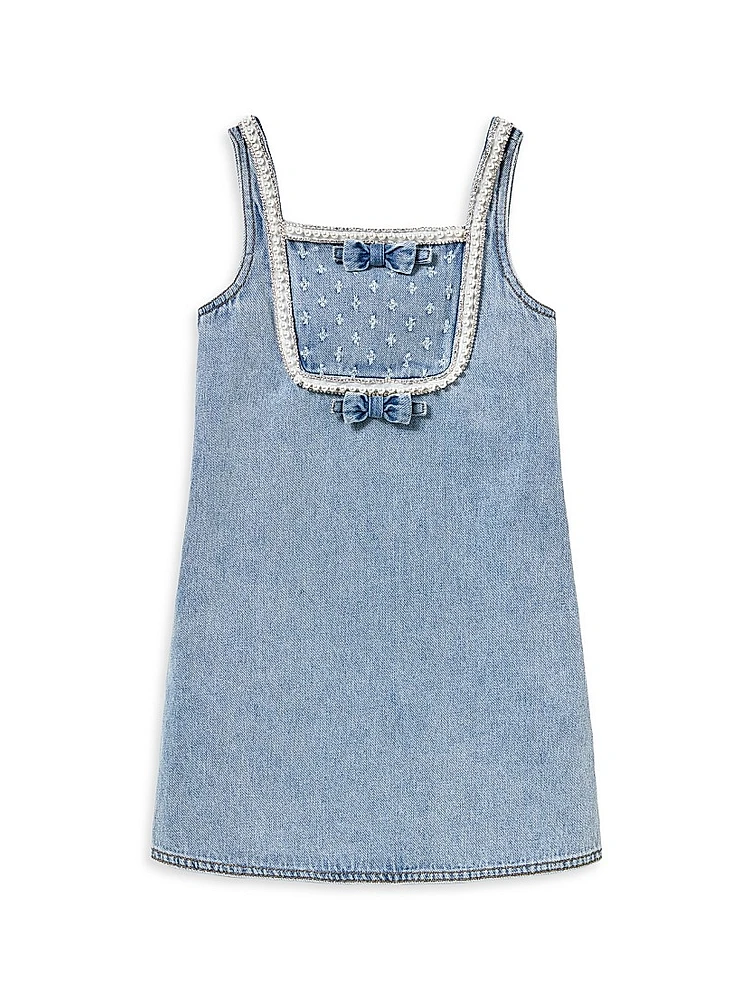 Little Girl's & Denim Sleeveless Dress