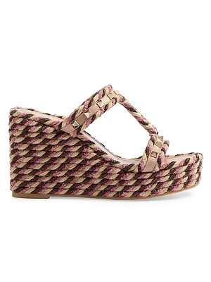Rockstud Wedges Calfskin 90MM