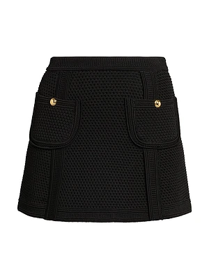 Compact Mesh Knit Miniskirt