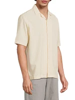 Check Woven Cotton Short-Sleeve Button-Front Shirt