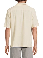 Check Woven Cotton Short-Sleeve Button-Front Shirt