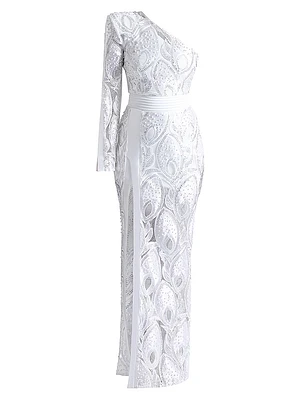 Belle Fleur One-Shoulder Gown